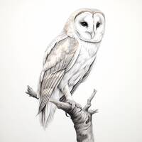 Barn Owl Fine Line Portrait: Printable Stencil, Logo, Tattoo (Digital Download)
