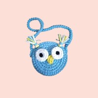 Owl bag, crochet owl, handmade bag, crocher owl bag, bag for girls, toddlers bag, blue owl bag, litt