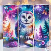 Seamless Owl Tumbler Wrap, 20oz Skinny Sublimation Tumbler Designs, Cute Owl Sublimation Tumbler Des