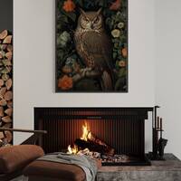 William Morris Inspired Owl Print, Print,Botanical Wall Decor, Poster Nature Living Room Art Forest 
