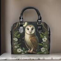 Owl In forest Handbag, Whimsical handbag, Gift for Owl lover, Dark Academia Purse, Cottagecore purse