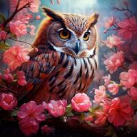 Owl and flowers png sublimation digital design download wreath sign wind spinner cutting board shado