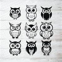 Owl Faces SVG Bundle: Bird Vector Graphics (Digital Download)
