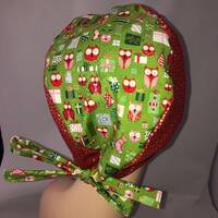 Tie Back Scrub Hat Owls Gifts Christmas Combo CRNA CNOR Dr Skull Scrub Cap
