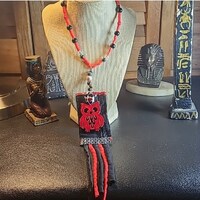 Bohemian style Wise ole owl charm fringes choker,  gift for her