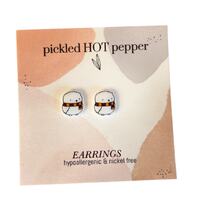 Wizzard owl Hedwig - snow owl stud earrings