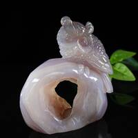 Hand Carved White Crystal Owl Figurine: Geode Druzy Home Decor