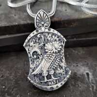Owl of Athena Pendant: 925k Sterling Silver Necklace