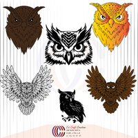 Owl SVG Bundle, Owl SVG, Owl Clipart, Owl PNG, Owl silhouette, Owl face svg, Birds svg, cute owl svg
