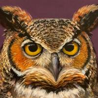 Original Acrylic Owl Painting on Canvas