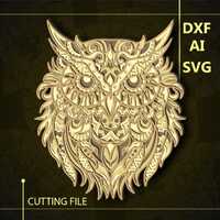 Owl Multilayer SVG. CNC. Cricut. Paper cutting. Laser cut file. 3D layer. Glowforge.