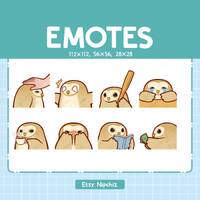 Emotes Barn Owl / 8 Cute Emotes for Streaming / Digital / Chibi Barn Owl Emote Bundle