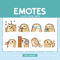 Barn Owl Emotes / Cute Emoji Pack / 8 Barn Owl Emotes for Streaming / Bundle Emotes
