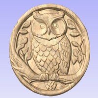 Owl in tree STL file for a 3D CNC Router.