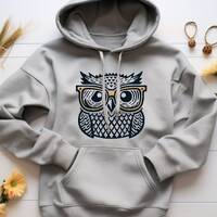 Owl Hoodie. Owl Gift. Hipster Owl. Bird Sweatshirt. Owl Lover Gift. Quirky Owl. Owl Glasses Gear. Ni