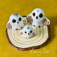ANWA CLAY Owl Family Set by Lucy Iao