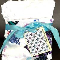 Coast Salish First Nation Minky 'Owl Chick' Baby Shower Gift Blanket Pacific North West Nati