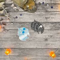 Skullicious Owl Sticker | Owl Vinyl Sticker | Owl Skeleton Sticker | Blue Owl Sticker | Black Owl St