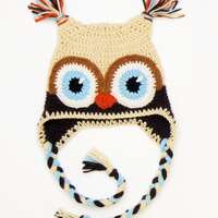 Owl Hat, Crochet Owl hat, Kids Winter Hat, Earflap Hat, Toddler Outfit, Bird Hat, Cute Hat, Hat with