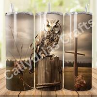 Owl Sublimation Tumbler Wrap, Tumbler Wrap PNG, 20oz Skinny Tumbler Wrap