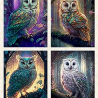 New - Mystic Owl Patches - QT Fabrics - 1 Yard Panel - More Available - Limited Printing