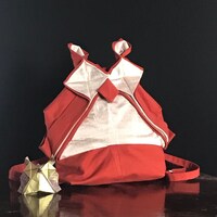 Origami -inspired design the &ldquo;owl&rdquo; as a rucksack　紙から布へ〜フクロウリュ�