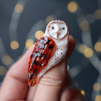 Barn Owl Brooch &ndash; White Bird Minimalist Pin, Fantasy Jewelry Gift for Nature Lovers, Teacher A
