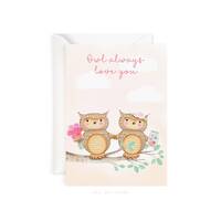 Owl Valentine's Day Card, Printed Valentine, Cute Couple Card, Valentine Card for Boyfriend, Eco
