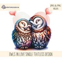 Owls in love sublimation design, Valentine's Designs for Instant Download in JPEG & PNG file