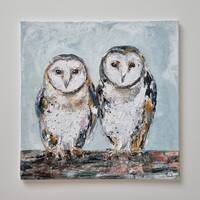 Original Barn Owl Painting, Oil on Canvas Panel, Bird Painting, Small Painting, 8x8 inches, Handmade