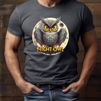 Night Owl T-Shirt, Owl shirt, Wilderness shirt, Nature shirt, Moon shirt, Gift shirt, Animal t shirt
