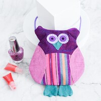 Hand-Woven Fabric Owl Purse | Traditional Guatemalan Weaving Crafted into Adorable Owl Bag