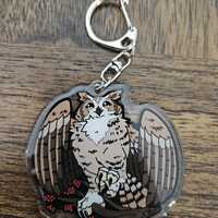 Great Horned Owl 2.5" Epoxy Acrylic Keychain