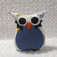 Owl Plush Toy. Owl Plush Pillow. Home Décor.  Sapphire Solid and Animal Print on White. READY