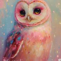 Pastel Dreams Owl Print, Direct from artist, Whimsical owl Art, Contemporary owl Art, Pop Surreal, B