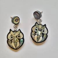 Horned Owl Shell Earrings