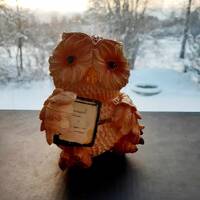 Figurine owl, animal figurine, owl with book, vintage home decor owl, graduation gift