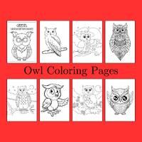 Owl coloring pages, coloring printables for kids and adults, digital coloring pages, cute coloring p