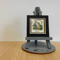 Barn Owl stamp ornament with easel, base and gift wrap included