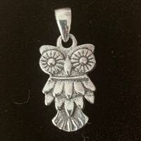Sterling  Silver  925  Strutting  Owl  Pendant