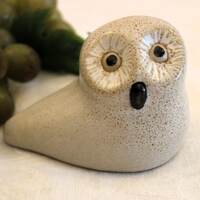 Ferguson Signed Pigeon Forge Pottery Owl Figurine - Hand Made Studio Pottery, Speckled Glaze, Excell