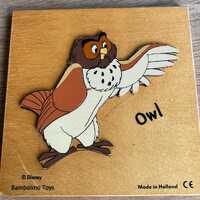 Vintage wooden puzzle owl Disney Bambolino Toys