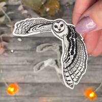 Barn Owl Sticker | Owl Vinyl Sticker | Owl Wings Sticker | Fall Sticker | Owl Decal | Gothic Sticker