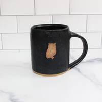 Owl Mug - handmade speckled ceramic owl mug