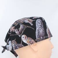 Mens Owls Scrub cap, Medical cap, Doctor cap, Veterinarian cap, Nurse bonnet, surgical cap, OR Cap, 