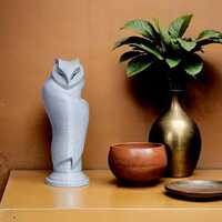 Minimalist Owl Statue, Elegant Home Decor, Bird of Prey