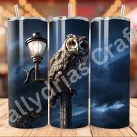 Owl Sublimation Tumbler Wrap, Tumbler Wrap PNG, 20oz Skinny Tumbler Wrap