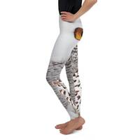 Youth Leggings with Snowy Owl Eye Pattern for Active Kids