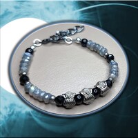 Night Owls Mystic Labradorite Tourmaline Onyx Bracelet