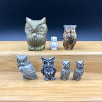 YOUR CHOICE VTG Miniature Owl Figurines, Miniature Pewter Owl, Miniature Brass Owl, Miniature Porcel